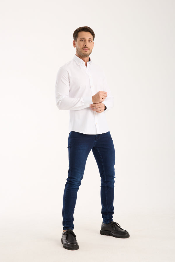Camicia Uomo Leonardo Sport Armaturato Bianco Bianco