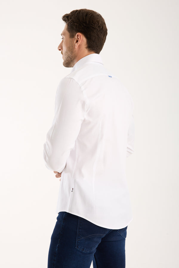 Camicia Uomo Leonardo Sport Armaturato Bianco Bianco