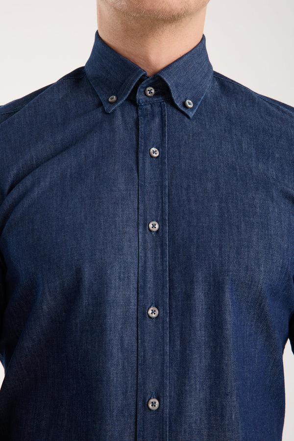 Leonardo Sport Herren Hemd Denim Blau