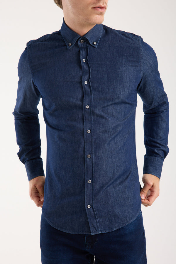 Leonardo Sport Herren Hemd Denim Blau