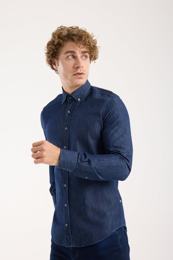 Leonardo Sport Herren Hemd Denim Blau