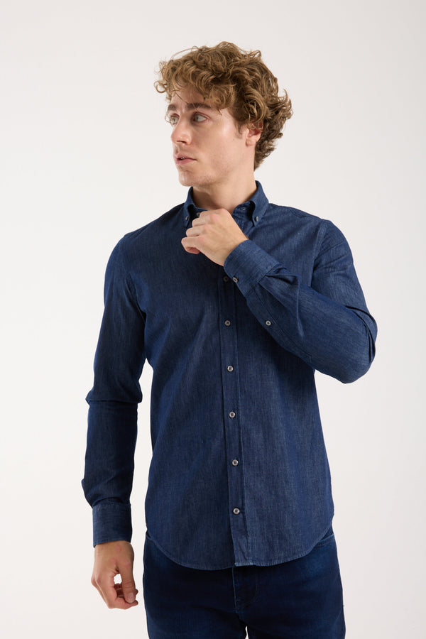 Leonardo Sport Herren Hemd Denim Blau