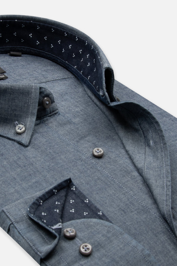 Leonardo Sport Herren Hemd Denim Blau