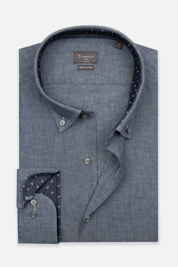 Leonardo Sport Herren Hemd Denim Blau