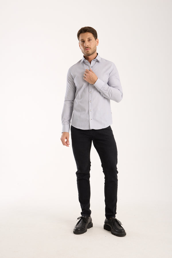 Leonardo Sport Poplin Man Shirt White Blue