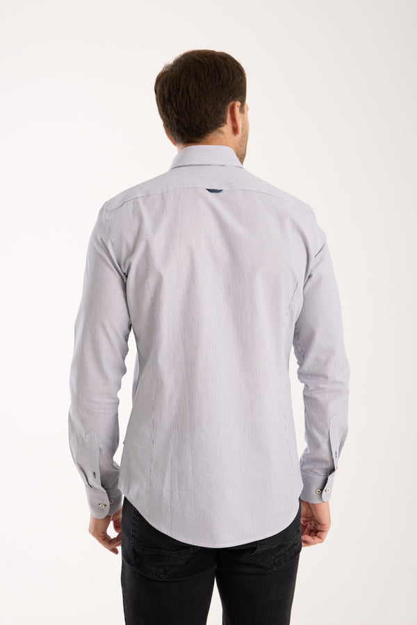 Leonardo Sport Poplin Man Shirt White Blue