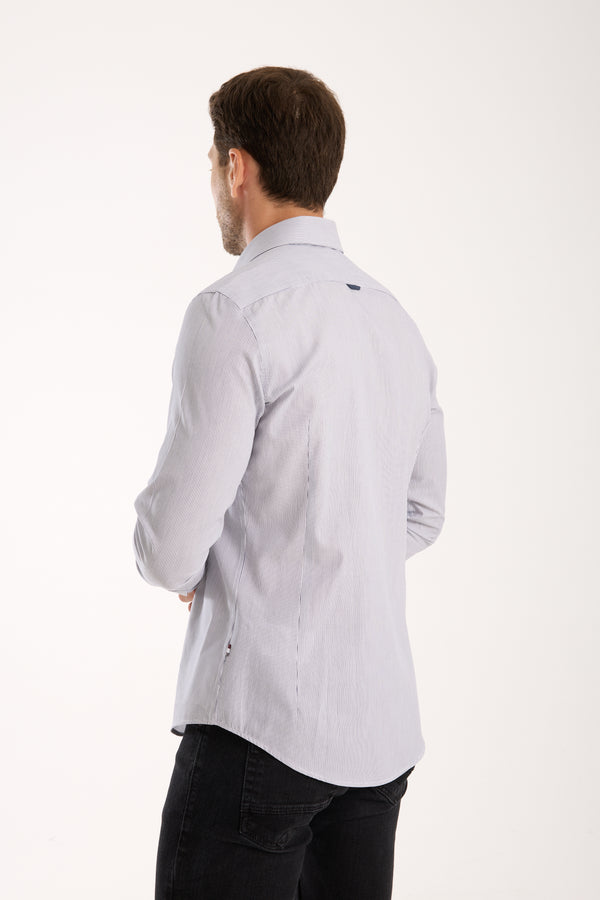 Leonardo Sport Poplin Man Shirt White Blue