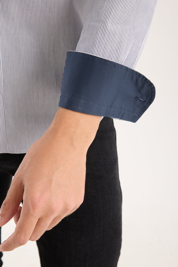 Leonardo Sport Poplin Man Shirt White Blue