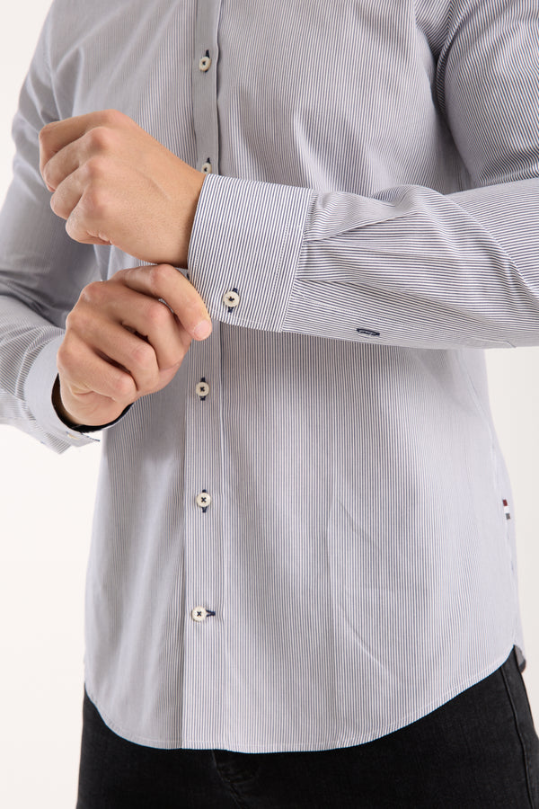 Leonardo Sport Poplin Man Shirt White Blue