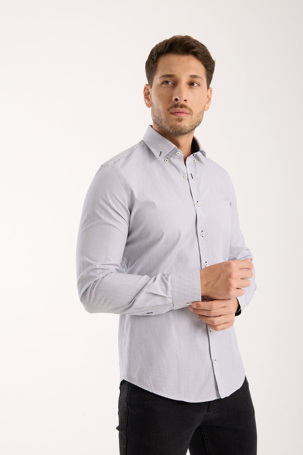 Leonardo Sport Poplin Man Shirt White Blue