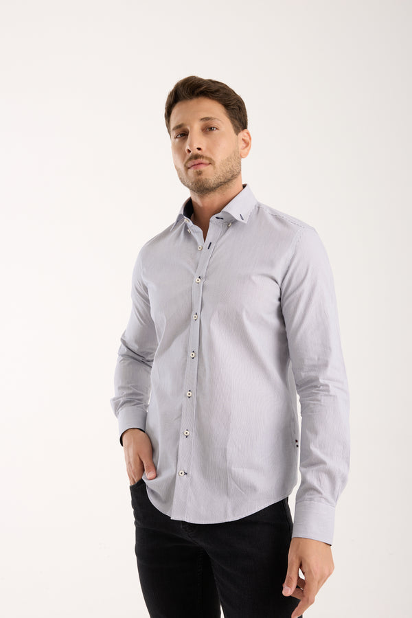 Leonardo Sport Poplin Man Shirt White Blue
