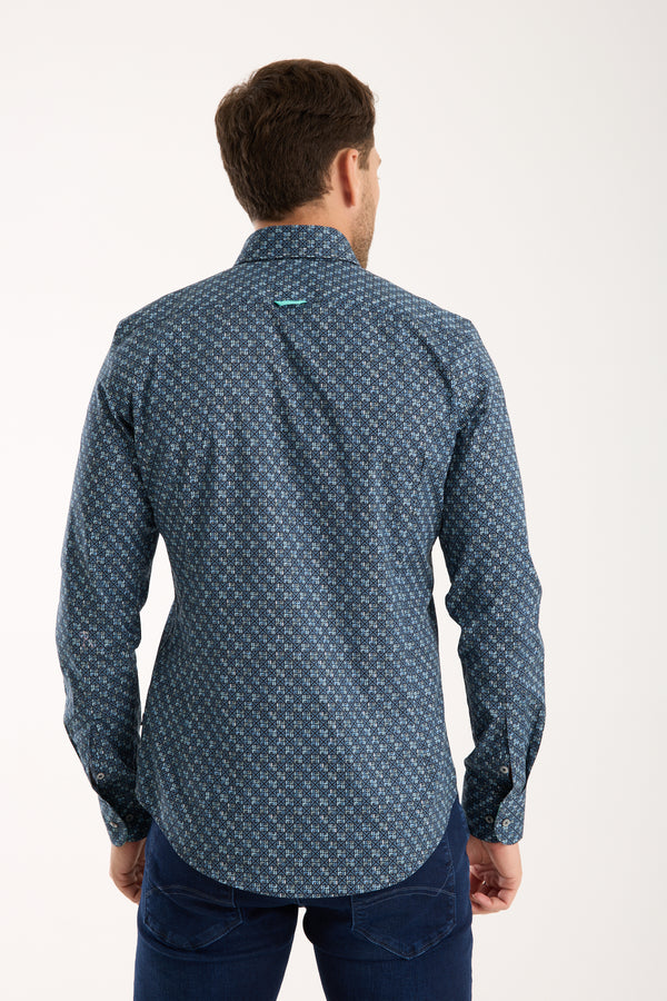 Camicia Uomo Leonardo Sport Popelin Stretch Blu Celeste