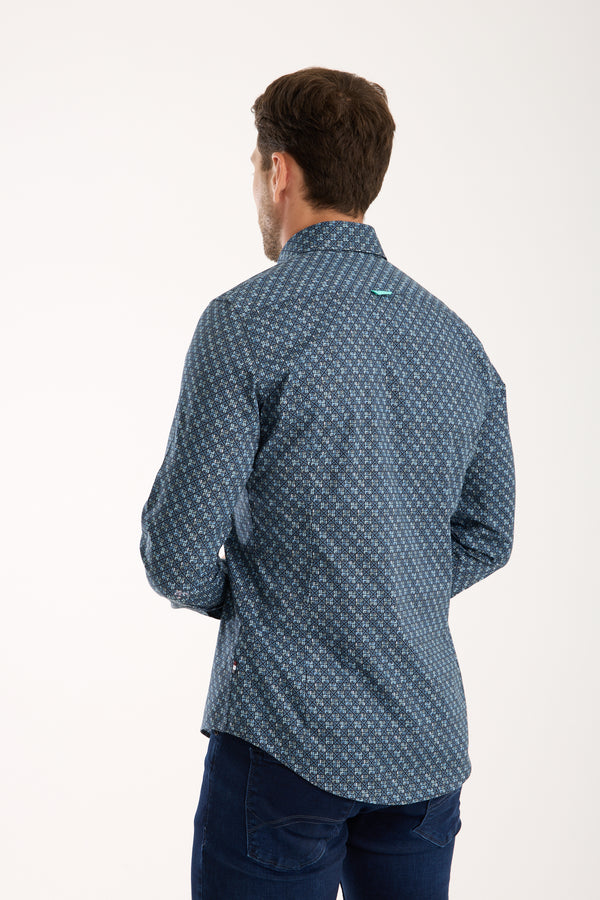 Camicia Uomo Leonardo Sport Popelin Stretch Blu Celeste