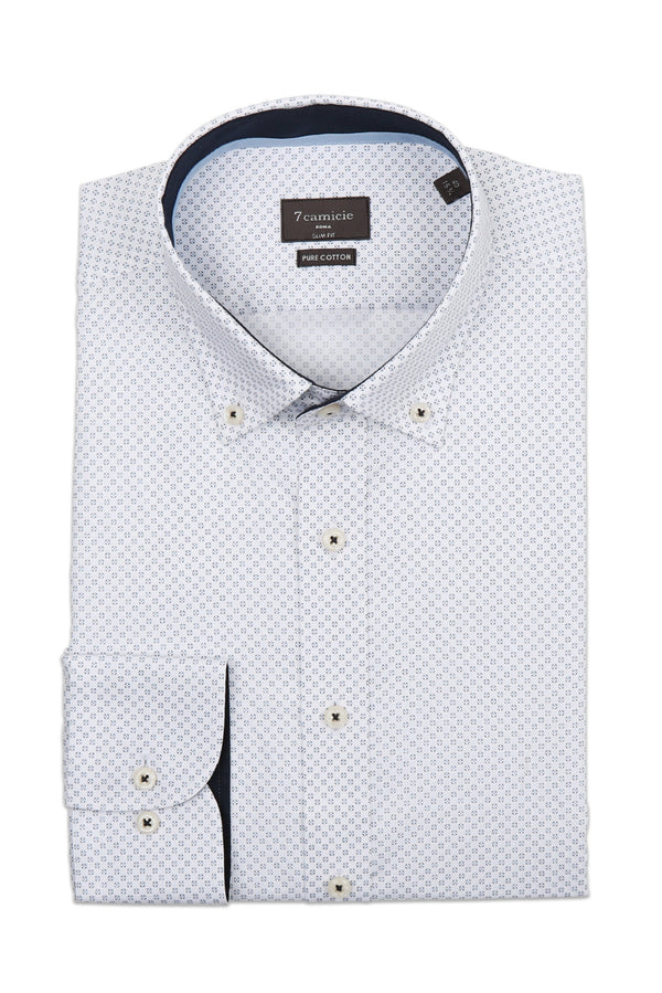 Leonardo Sport Herren Hemd Popelin Weiss Hellblau
