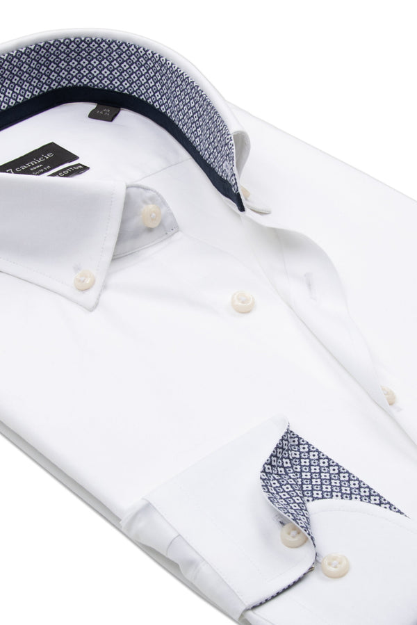 Camisa Hombre Leonardo Sport Popelin Stretch Blanco