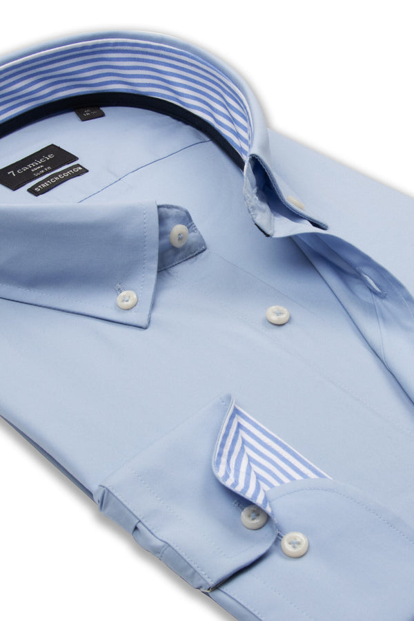 Leonardo Sport Herren Hemd Poplin Stretch Hellblau