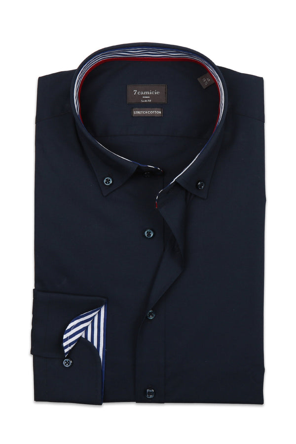 Leonardo Sport Herren Hemd Poplin Stretch Blau