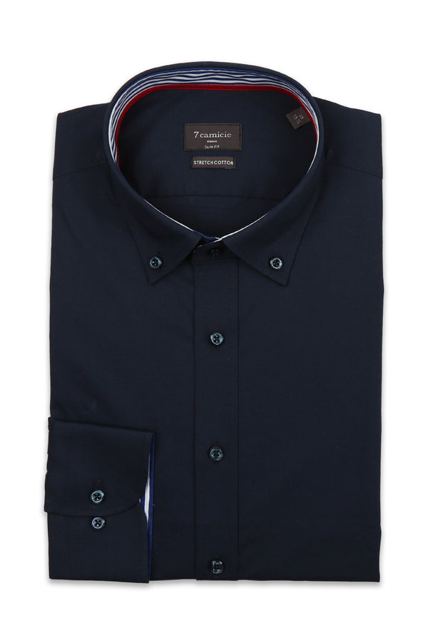 Leonardo Sport Herren Hemd Poplin Stretch Blau