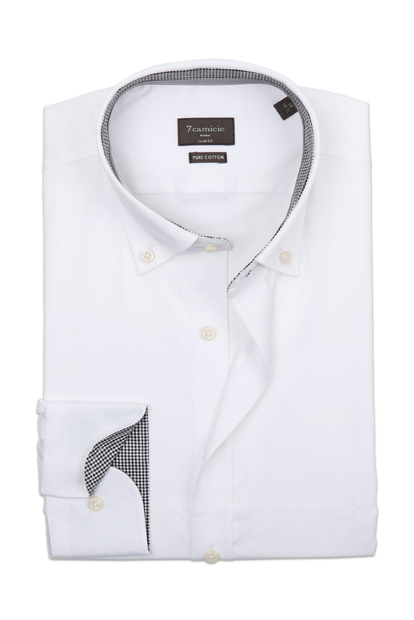 Chemise Homme Leonardo Sport Satin Blanc