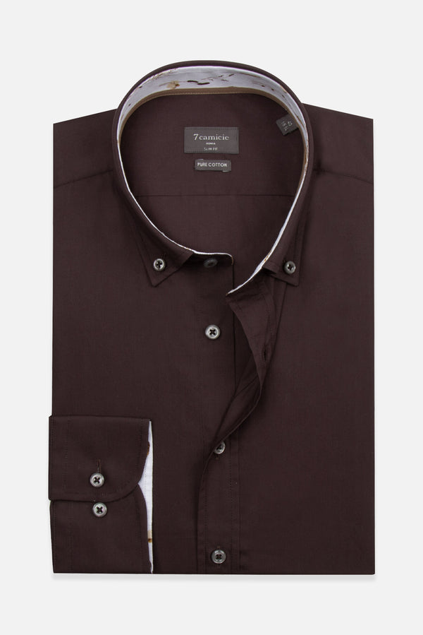 Leonardo Sport Herren Hemd Baumwolle Braun
