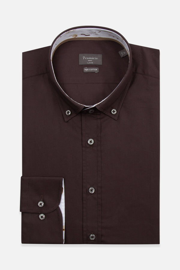 Leonardo Sport Herren Hemd Baumwolle Braun