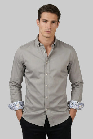 Chemise Homme Leonardo Sport Satin Gris clair