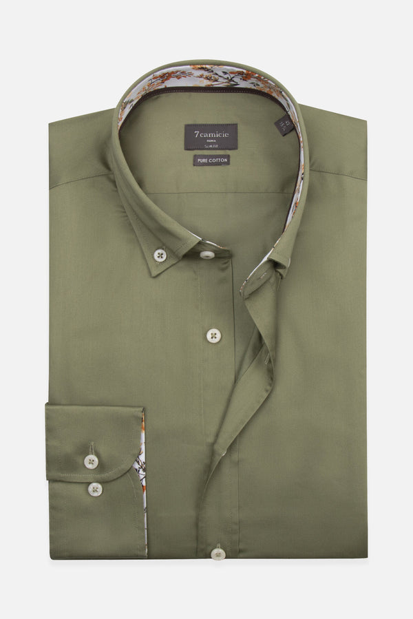 Camicia Uomo Leonardo Sport Satin Verde
