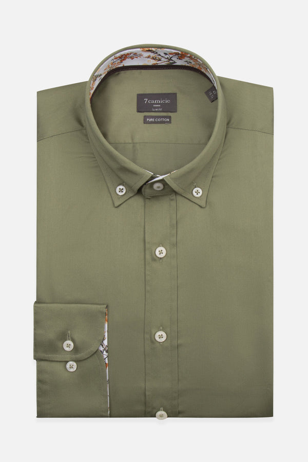 Camicia Uomo Leonardo Sport Satin Verde