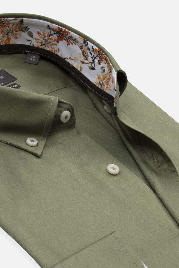 Camicia Uomo Leonardo Sport Satin Verde