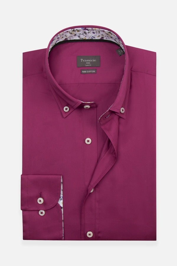 Camicia Uomo Leonardo Sport Satin Viola