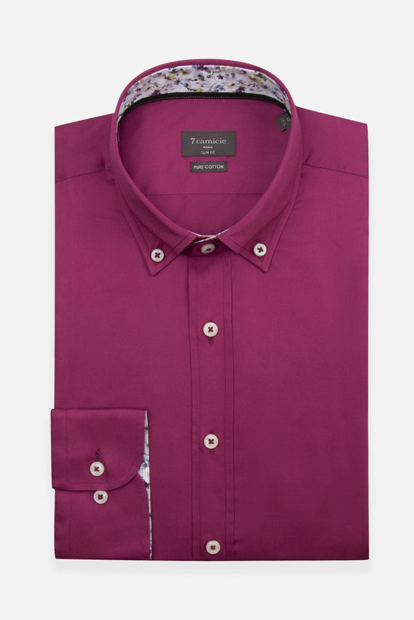 Camicia Uomo Leonardo Sport Satin Viola
