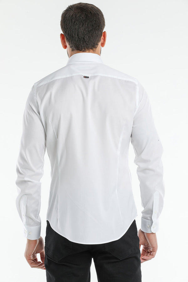 Chemise Homme Leonardo Essential Popelin Stretch Blanc