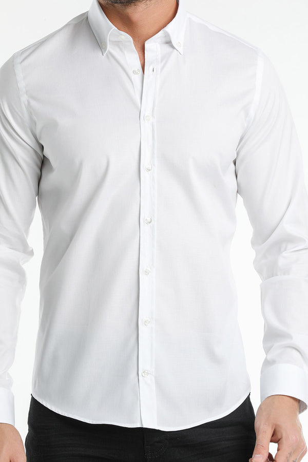 Leonardo Poplin Stretch Man Shirt White