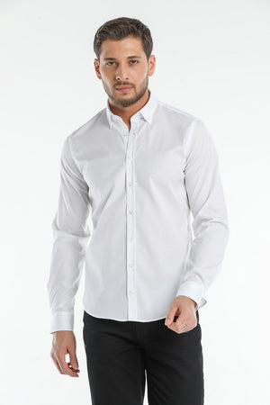 Leonardo Essentials Poplin Stretch Man Shirt White