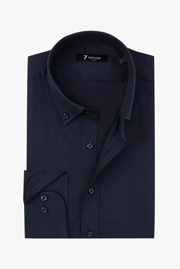 Camicia Uomo Leonardo Popelin Stretch Blu