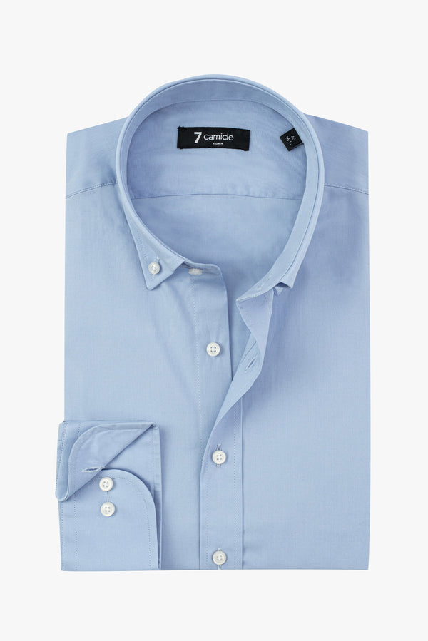 Leonardo Essentials Poplin Stretch Man Shirt Light Blue