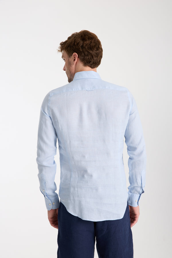 Camicia Uomo Leonardo Essential Lino Celeste
