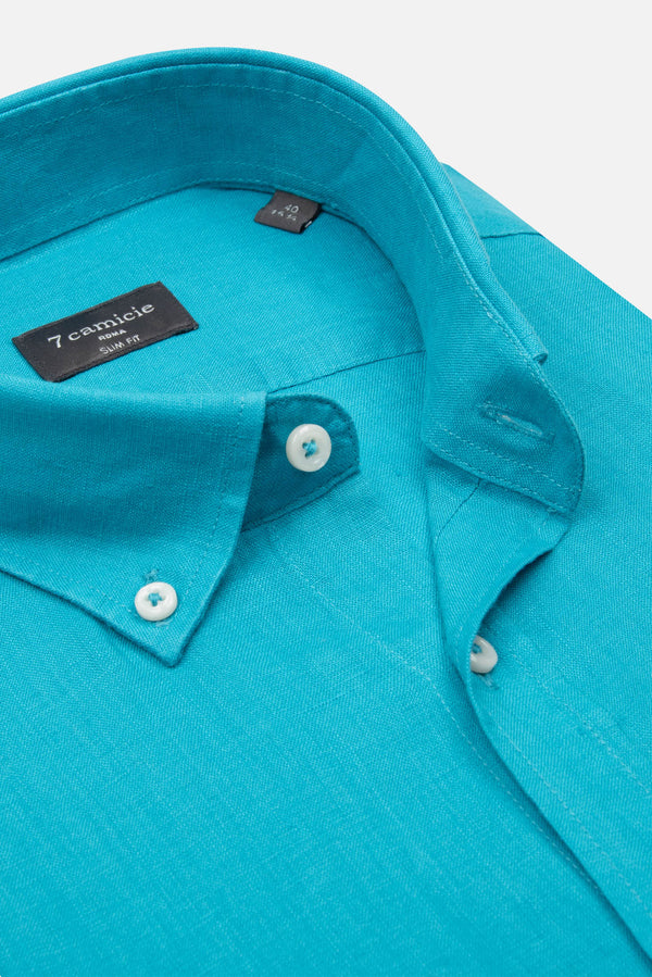 Leonardo Essential Herren Hemd Leinen Hellblau