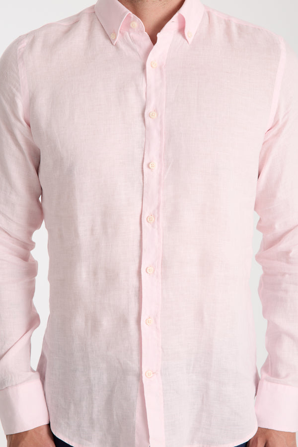 Camicia Uomo Leonardo Essential Lino Rosa