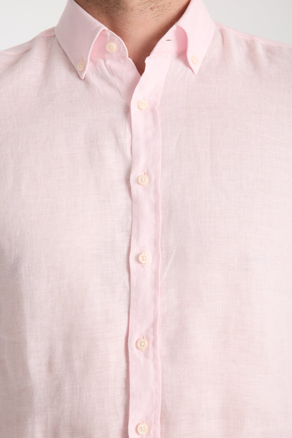 Camicia Uomo Leonardo Essential Lino Rosa