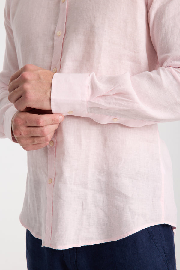 Camicia Uomo Leonardo Essential Lino Rosa