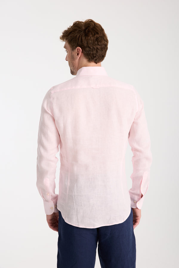 Camicia Uomo Leonardo Essential Lino Rosa