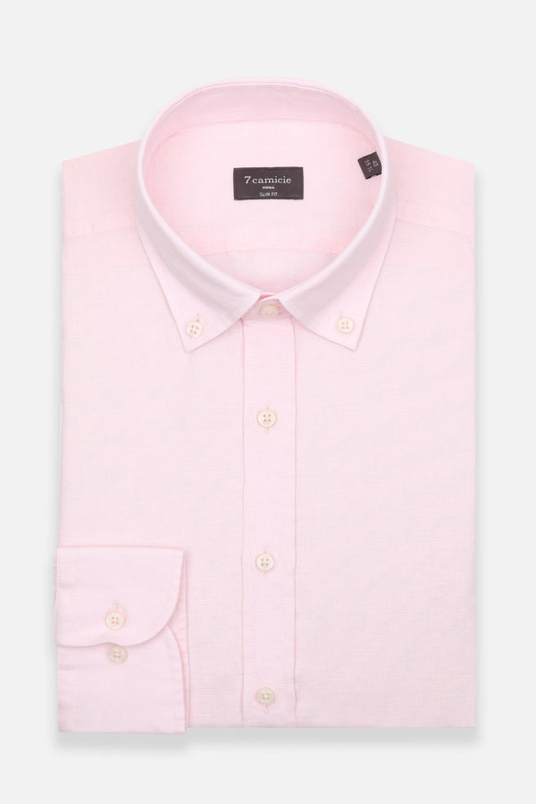 Camicia Uomo Leonardo Essential Lino Rosa