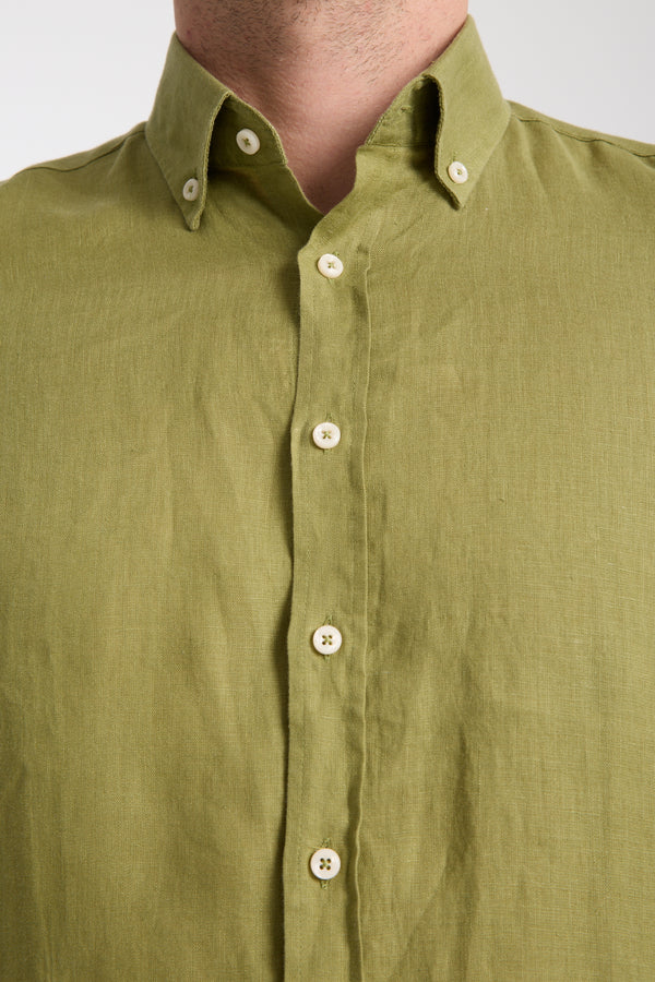 Camicia Uomo Leonardo Essential Lino Verde