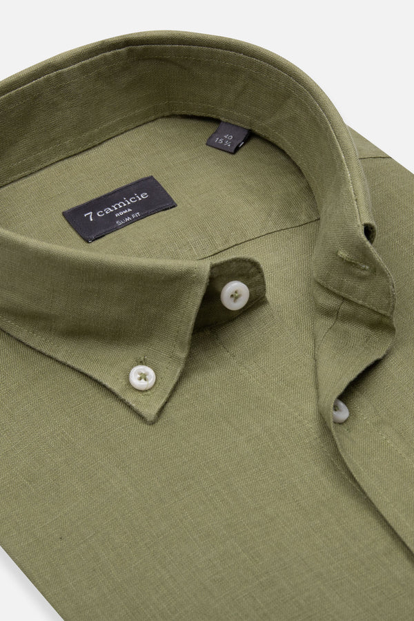 Camicia Uomo Leonardo Essential Lino Verde