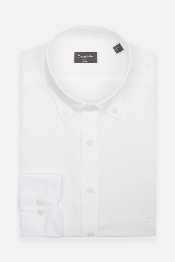 Camicia Uomo Leonardo Essential Lino Bianco