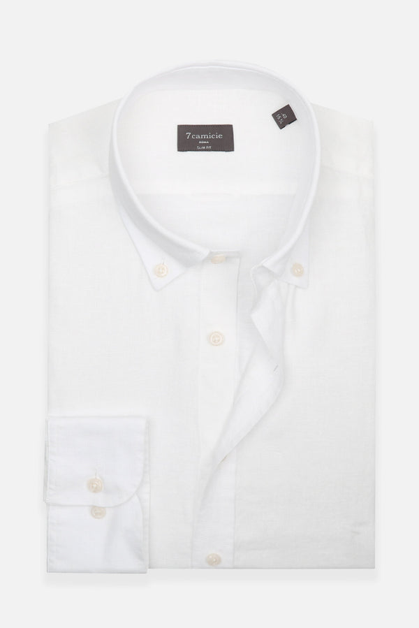 Camicia Uomo Leonardo Essential Lino Bianco