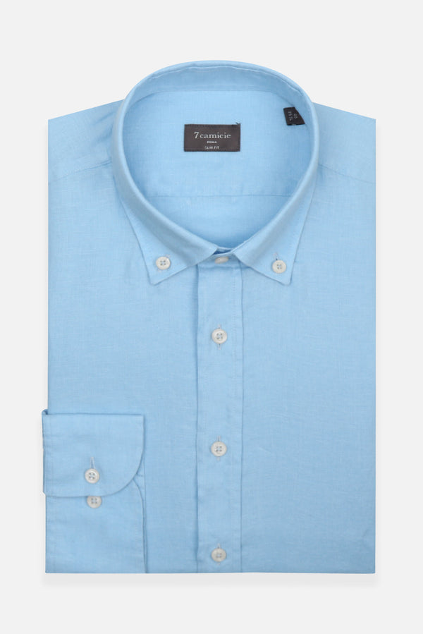 Leonardo Essentials Linen Man Shirt Light Blue