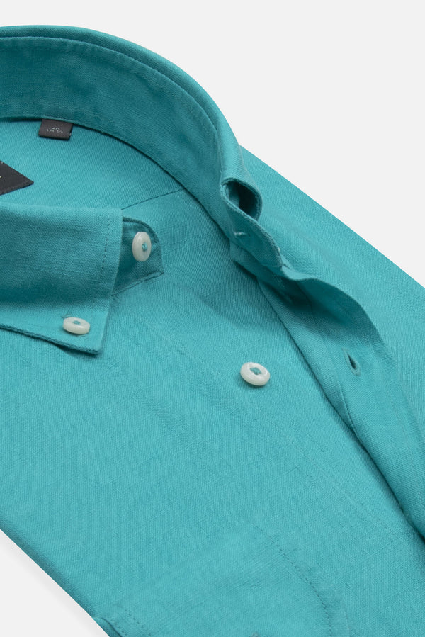 Leonardo Essentials Linen Man Shirt Light Blue