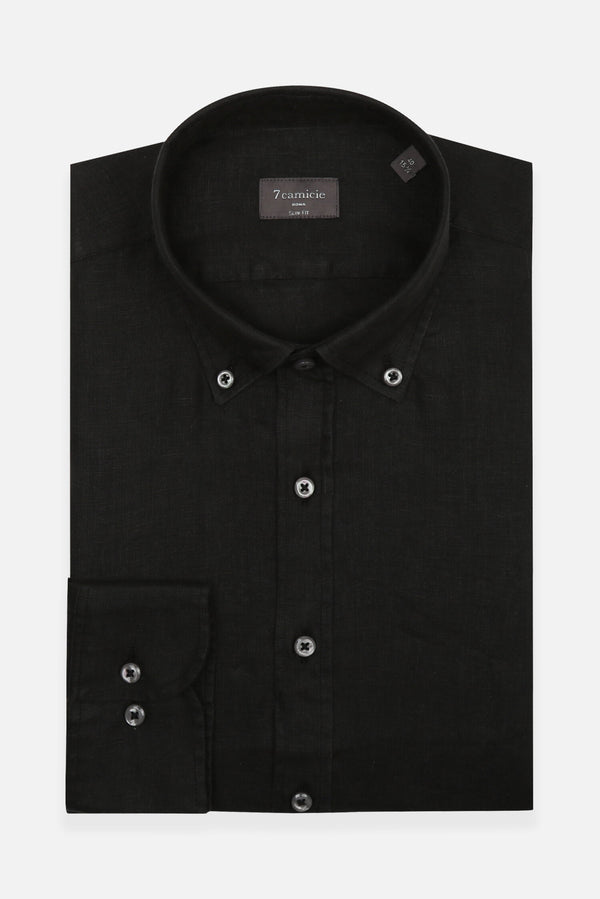 Leonardo Essentials Linen Man Shirt Black